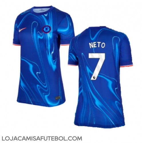 Camisa de Futebol Chelsea Pedro Neto #7 Equipamento Principal Mulheres 2024-25 Manga Curta